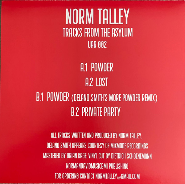 Norm Talley - Tracks From The Asylum | Upstairs Asylum Recordings (UAR 002) - 4