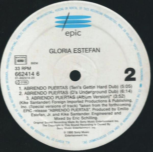 Gloria Estefan - Abriendo Puertas | Epic (EPC 662414 6)