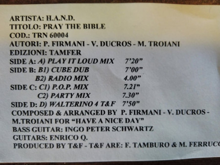 H.A.N.D. - Pray The Bible | Train! Records (TRN 60004)