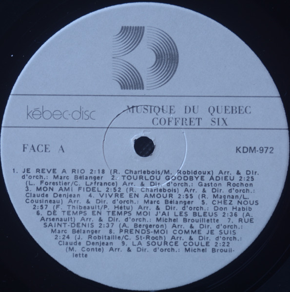 Various - Musique Du Québec - Volume Six | Kébec-Disc (KDM-972) - 4