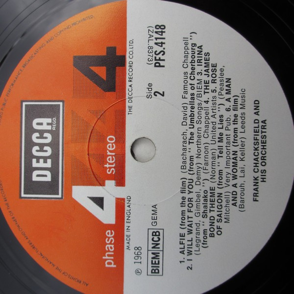 Frank Chacksfield & His Orchestra - Film Festival | Decca (PFS 4148) - 4 Frank Chacksfield & His Orchestra - Film Festival | Decca (PFS 4148) - 4