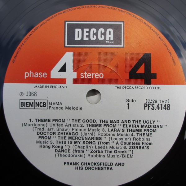 Frank Chacksfield & His Orchestra - Film Festival | Decca (PFS 4148) - 3 Frank Chacksfield & His Orchestra - Film Festival | Decca (PFS 4148) - 3