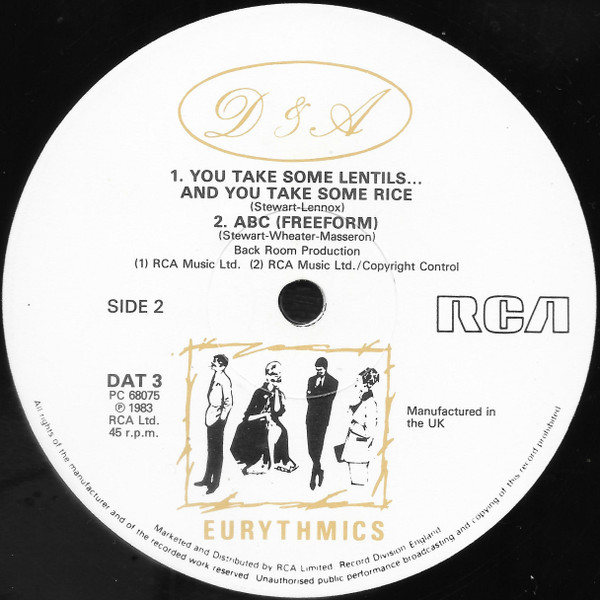 Eurythmics - Who's That Girl? | RCA (DAT3) - 4