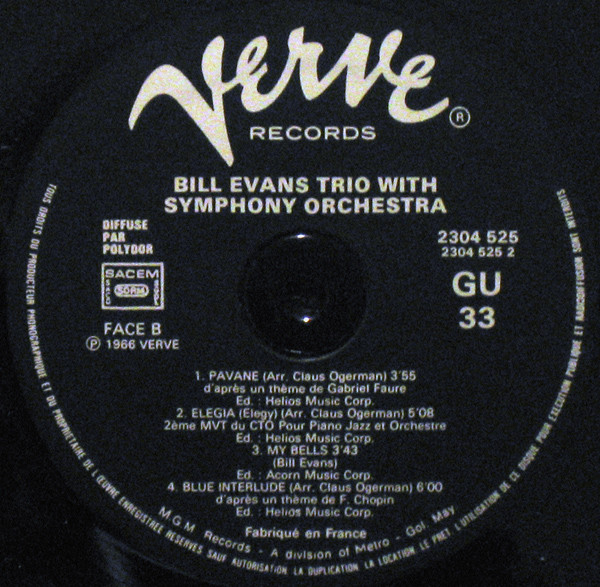 The Bill Evans Trio - Bill Evans Trio With Symphony Orchestra | Verve Records (2304 525) - main