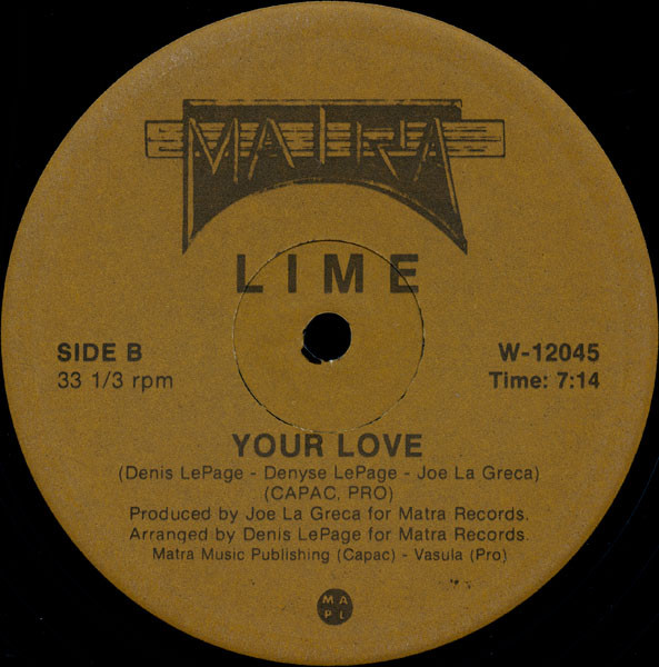 Lime - Your Love | Matra (W-12045) - 2