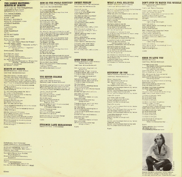 The Doobie Brothers - Minute By Minute | Warner Bros. Records (K56486) - 2