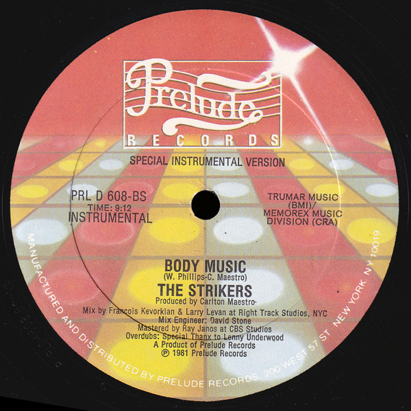 The Strikers - Body Music | Prelude Records (PRL D 608) - 2