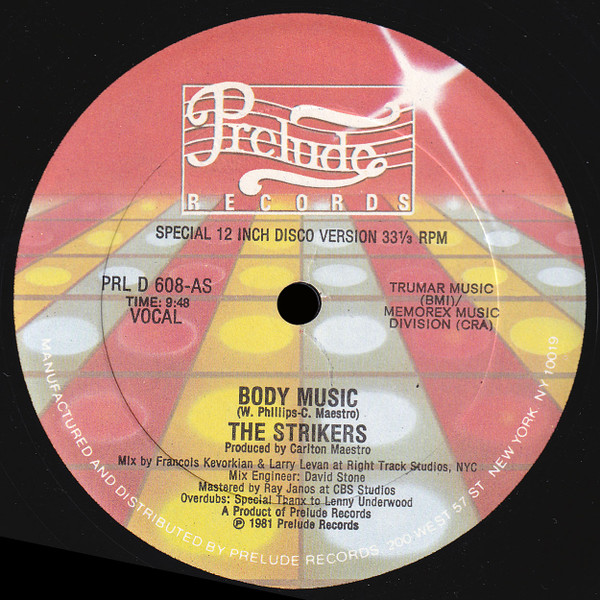 The Strikers - Body Music | Prelude Records (PRL D 608) - main