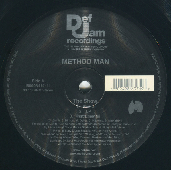 Method Man - The Show / The Prequel | Def Jam Recordings (B0003414-11)