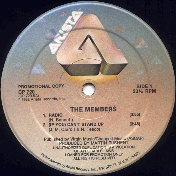 The Members - Radio | Arista (CP 720) - 2