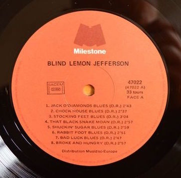 Blind Lemon Jefferson - Blind Lemon Jefferson | Milestone (47022) - 3 Blind Lemon Jefferson - Blind Lemon Jefferson | Milestone (47022) - 3