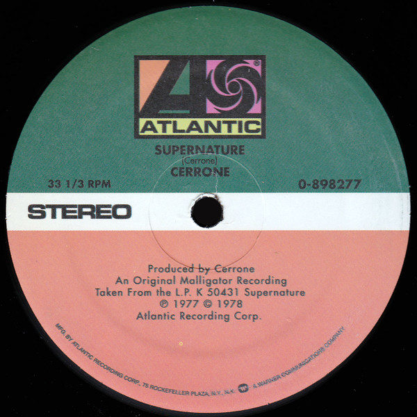 Cerrone - Supernature | Atlantic (0-898277) - main