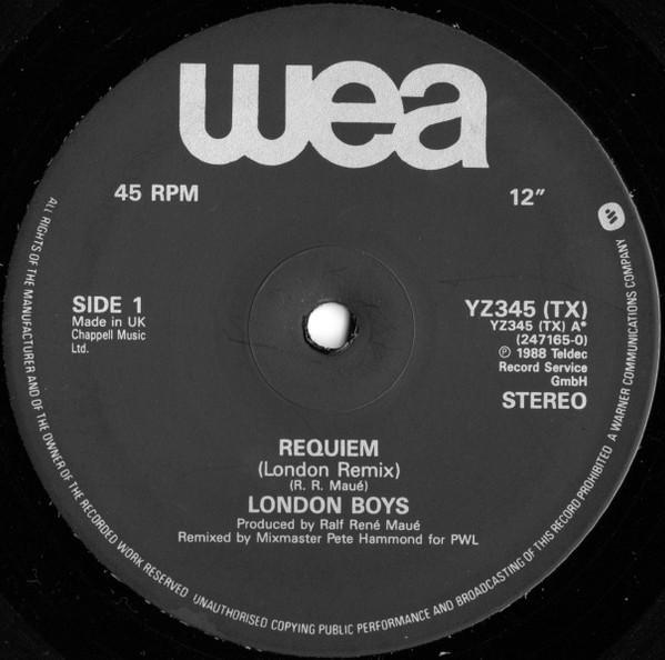 London Boys - Requiem | WEA (YZ345 (TX)) - 3 London Boys - Requiem | WEA (YZ345 (TX)) - 3