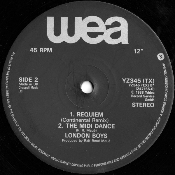 London Boys - Requiem | WEA (YZ345 (TX)) - 4 London Boys - Requiem | WEA (YZ345 (TX)) - 4
