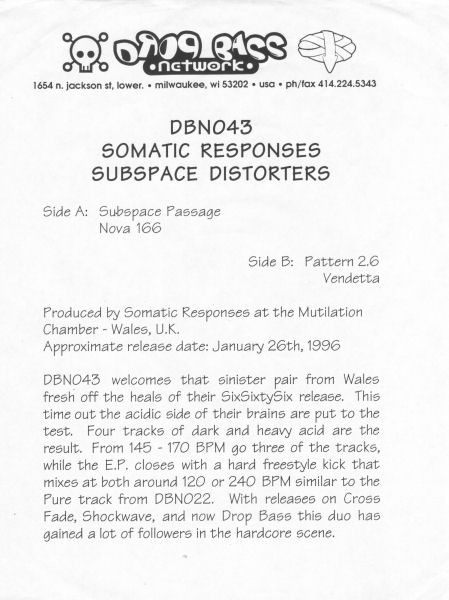 Somatic Responses - Sub Space Distorters | Drop Bass Network (DBN 043) - 2