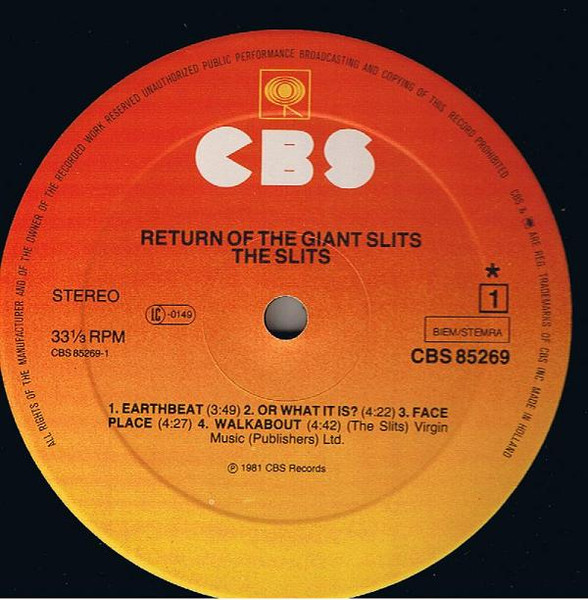 The Slits - Return Of The Giant Slits | CBS (85269) - 3