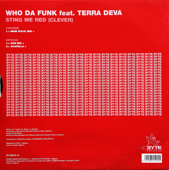 Who Da Funk Feat. Terra Deva - Sting Me Red (Clever) | Byte Records (BY 050215-12) - 2