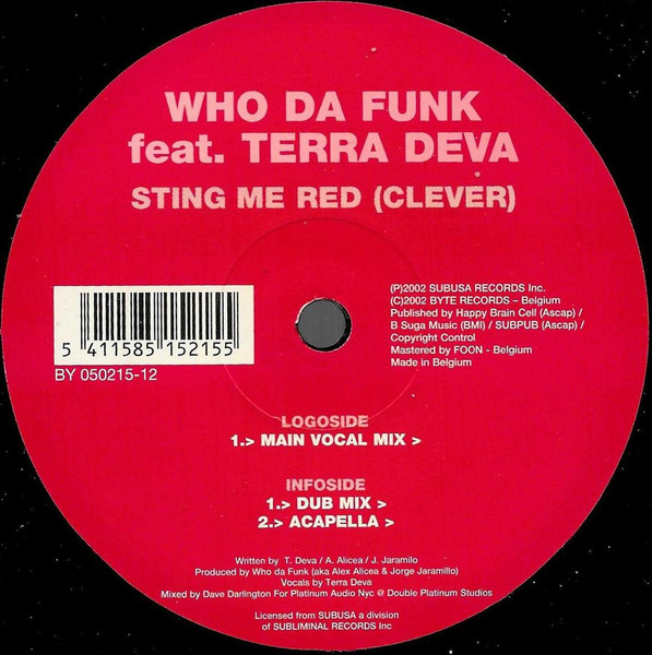 Who Da Funk Feat. Terra Deva - Sting Me Red (Clever) | Byte Records (BY 050215-12) - 3