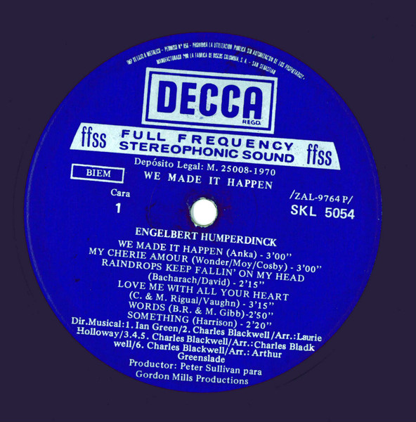 Engelbert Humperdinck - We Made It Happen | Decca (SKL 5054) - 3