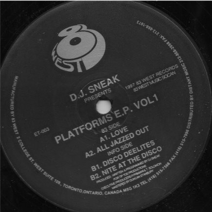 DJ Sneak - Platforms E.P. Vol1 | 83 West Records (ET-003) - main