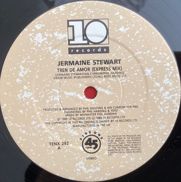 Jermaine Stewart - Tren De Amor | 10 Records (TENX 292) - 2
