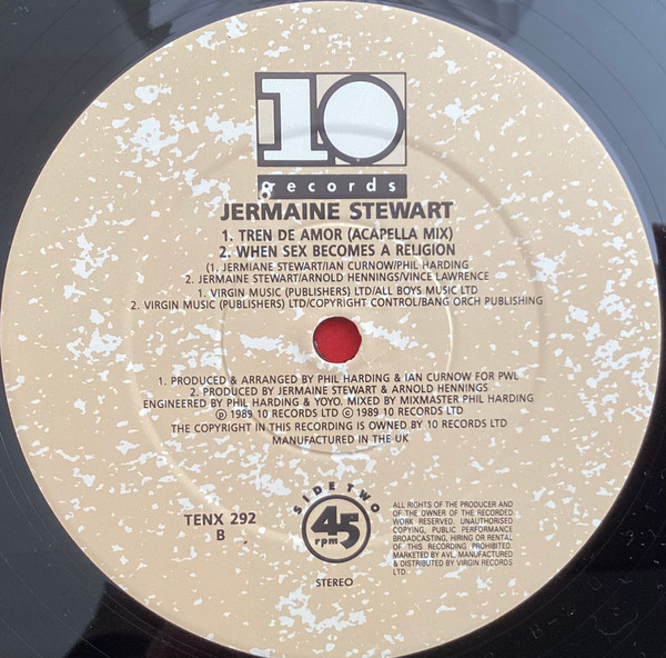 Jermaine Stewart - Tren De Amor | 10 Records (TENX 292) - 4