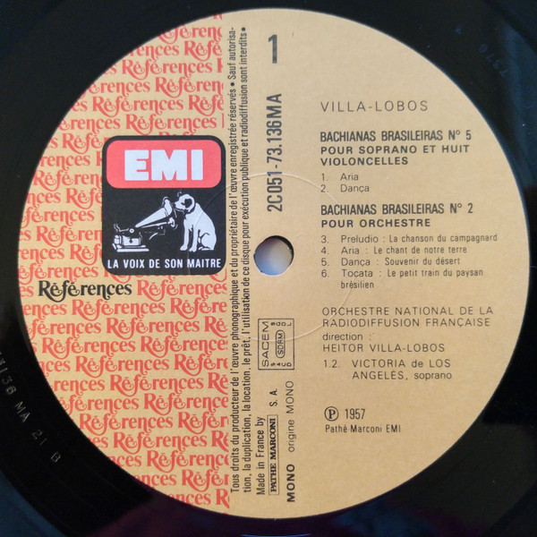 Heitor Villa-Lobos , Victoria De Los Angeles , Orchestre National De France - Bachianas Brasileiras Nos. 1, 2, 5 & 9 | La Voix De Son Maître (2C 051-73136) - 3