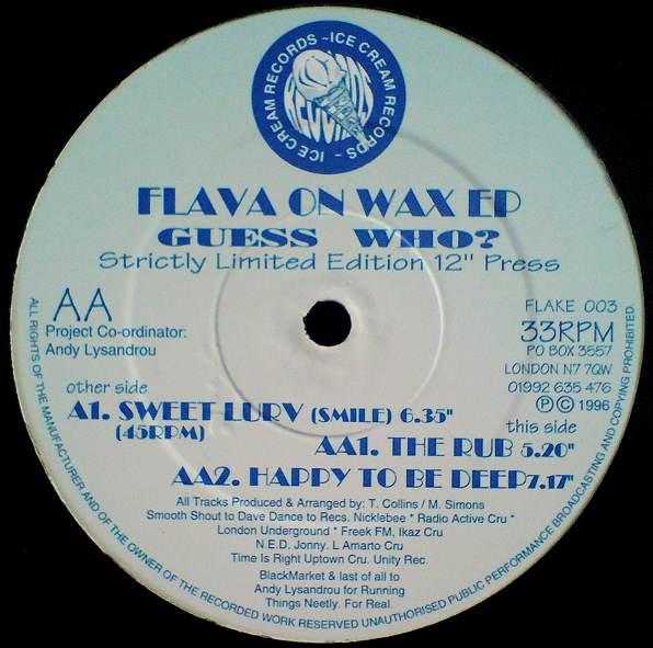 Guess Who? - Flava On Wax EP | Ice Cream Records (FLAKE 003)
