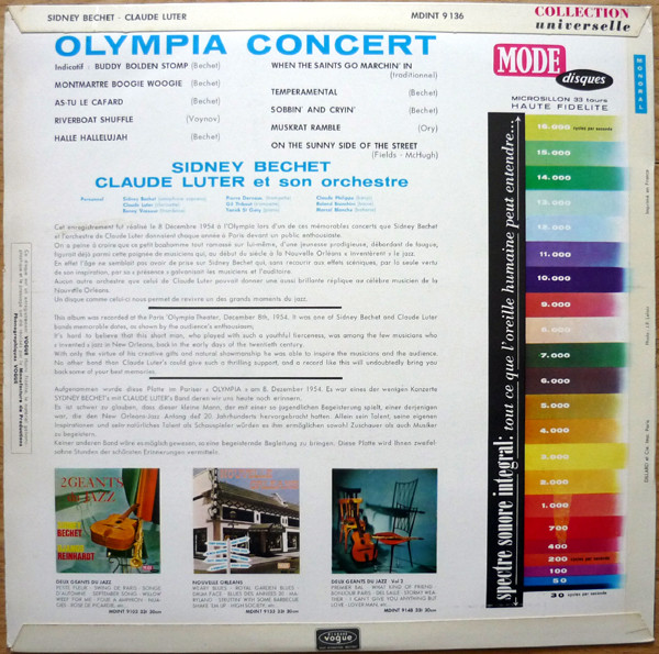 Sidney Bechet - Claude Luter Et Son Orchestre - Olympia Concert | Mode Disques (MDINT 9 136) - 2