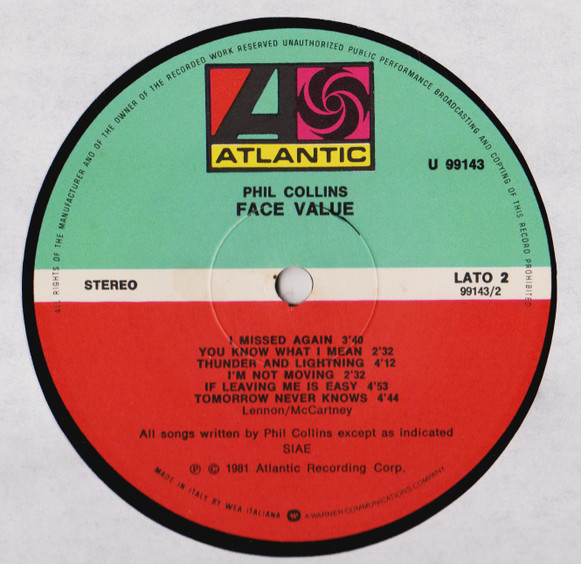Phil Collins - Face Value | Atlantic (U 99143) - 4
