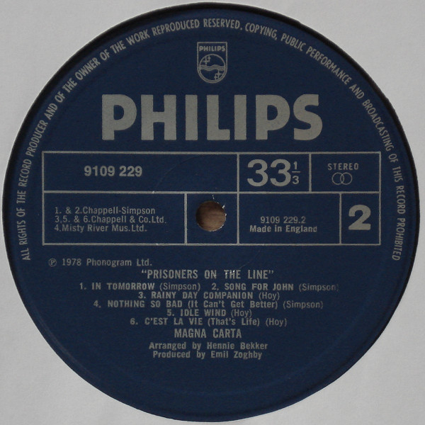 Magna Carta - Prisoners On The Line | Philips (9109 229) - 4