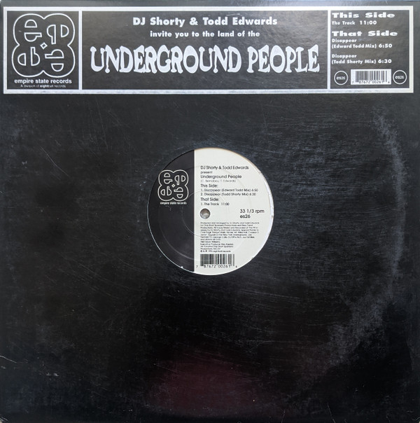 DJ Shorty & Todd Edwards Present Underground People - Disappear | Empire State Records (es26) - 2