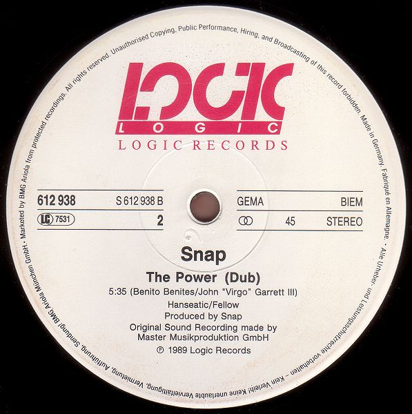 Snap! - The Power | Logic Records (612 938) - 3