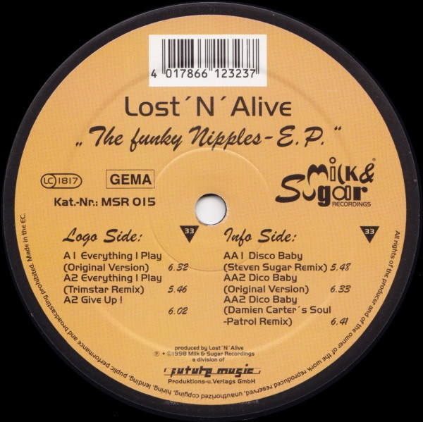 Lost 'N' Alive - The Funky Nipples E.P. | Milk & Sugar Recordings (MSR 015) - main Lost 'N' Alive - The Funky Nipples E.P. | Milk & Sugar Recordings (MSR 015) - main