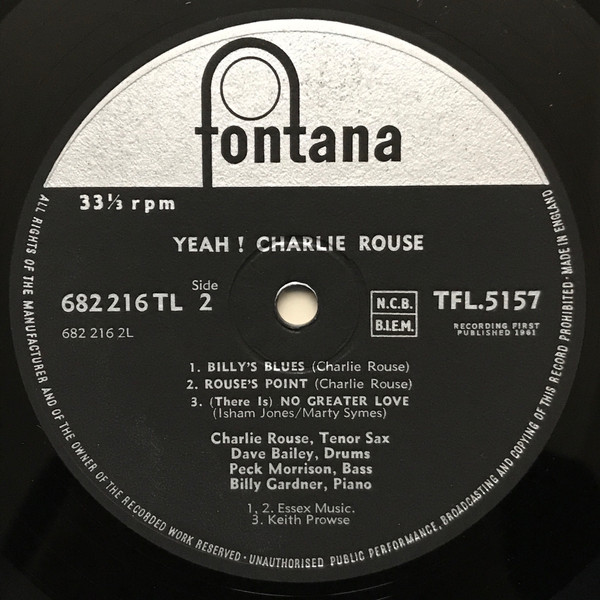 Charlie Rouse - Yeah! | Fontana (682 216 TL) - 4 Charlie Rouse - Yeah! | Fontana (682 216 TL) - 4