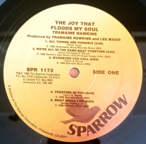 Tramaine Hawkins - The Joy That Floods My Soul | Sparrow Records (SPR 1173) - 3 Tramaine Hawkins - The Joy That Floods My Soul | Sparrow Records (SPR 1173) - 3