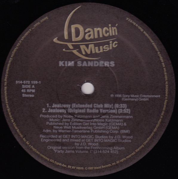 Kim Sanders - Jealousy | Dancin' Music (314-572 159-1) Kim Sanders - Jealousy | Dancin' Music (314-572 159-1)