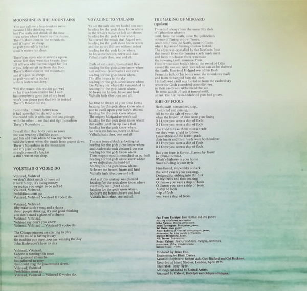 Robert Calvert - Lucky Leif And The Longships | United Artists Records (UAG 29852) - 3