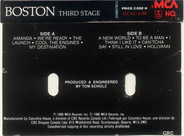 Boston - Third Stage | MCA Records (MCAC-6188)