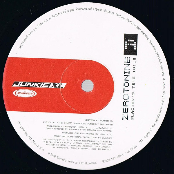 Junkie XL - Zerotonine | Manifesto (562 858-1) - 3