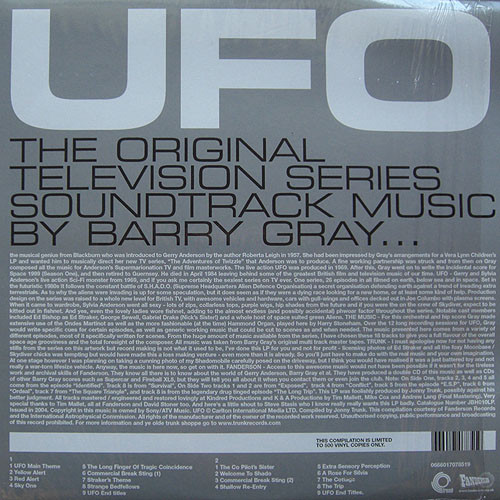Barry Gray - UFO: The Original Television Series Soundtrack Music By Barry Gray | Trunk Records (JBH 010LP)