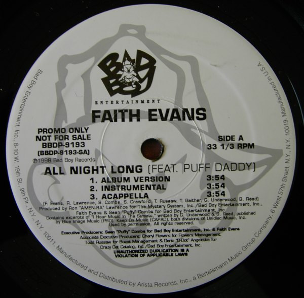 Faith Evans Feat. Puff Daddy - All Night Long | Bad Boy Entertainment (BBDP-9193)