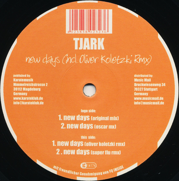 Tjark - New Days (Incl. Oliver Koletzki Rmx) | KarateMusik (KM008)