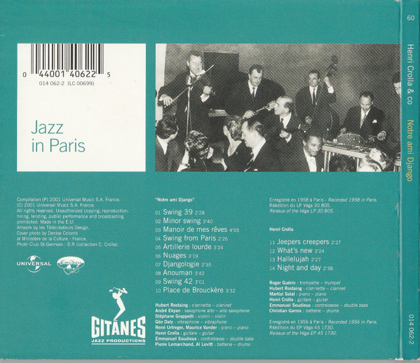 Henri Crolla - Notre Ami Django | Gitanes Jazz Productions (014 062-2) - 4