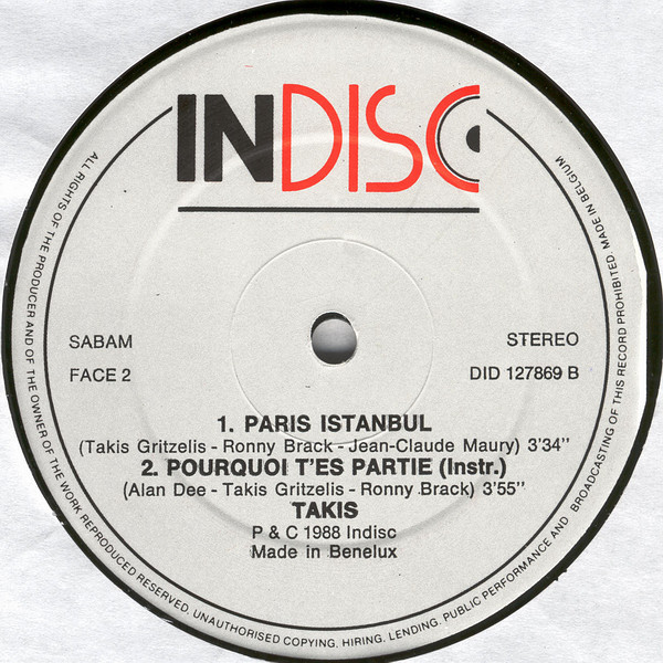 Takis - Pourquoi T'Es Partie | Indisc (DID 127869) - 4 Takis - Pourquoi T'Es Partie | Indisc (DID 127869) - 4