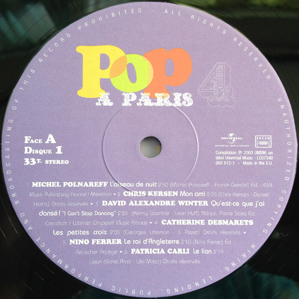 Various - Pop A Paris Vol.4 Minet Jerk | Universal Music France (069 112-1) - 3 Various - Pop A Paris Vol.4 Minet Jerk | Universal Music France (069 112-1) - 3