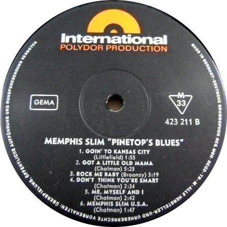 Memphis Slim - Pinetop's Blues | International Polydor Production (423211) - 3