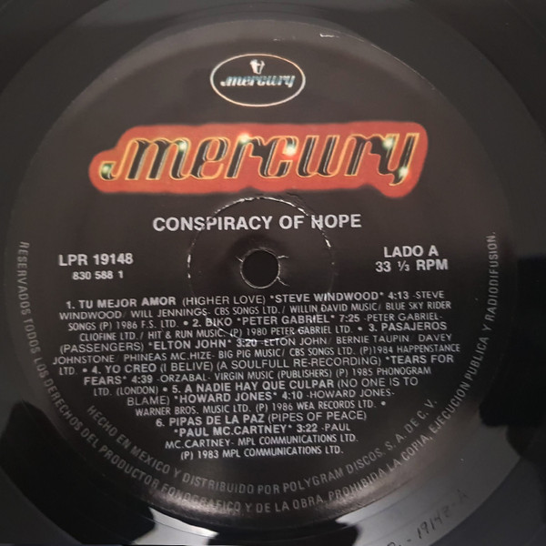 Various - Conspiracy Of Hope | Mercury (LPR 19148) - 2