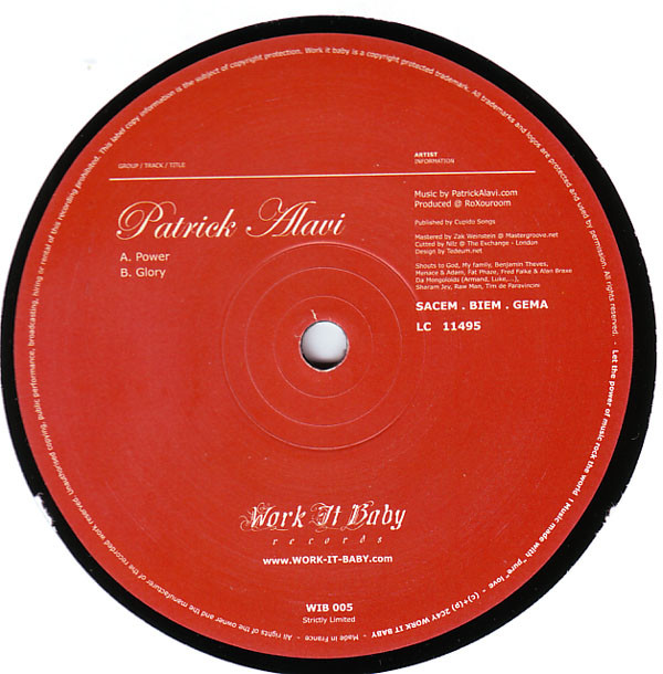 Patrick Alavi - Power & Glory | Work It Baby (WIB 005) - 2