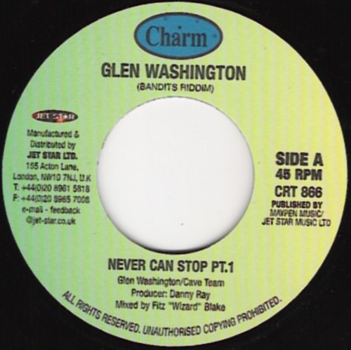 Glen Washington - Never Can Stop | Charm (CRT 866) - main